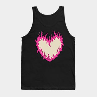 Pink Flaming Heart Tank Top